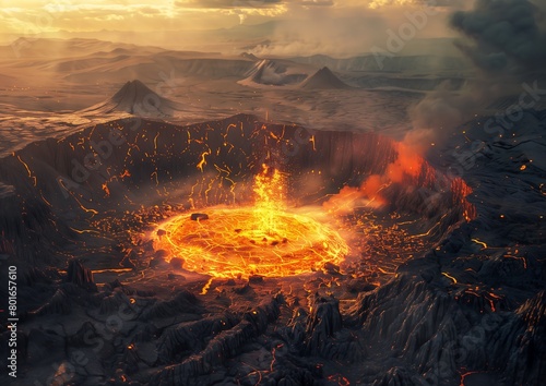 large lava crater amount gorgeous illustration science magazines natural disaster nether geo photo