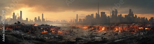 A post-apocalyptic cityscape