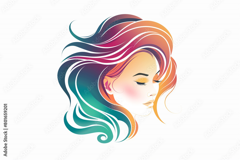 Abstract Beauty portrait design templates vector illustration. logo design for beauty salon.