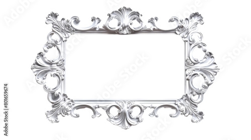 White ornate antique picture or photo frame