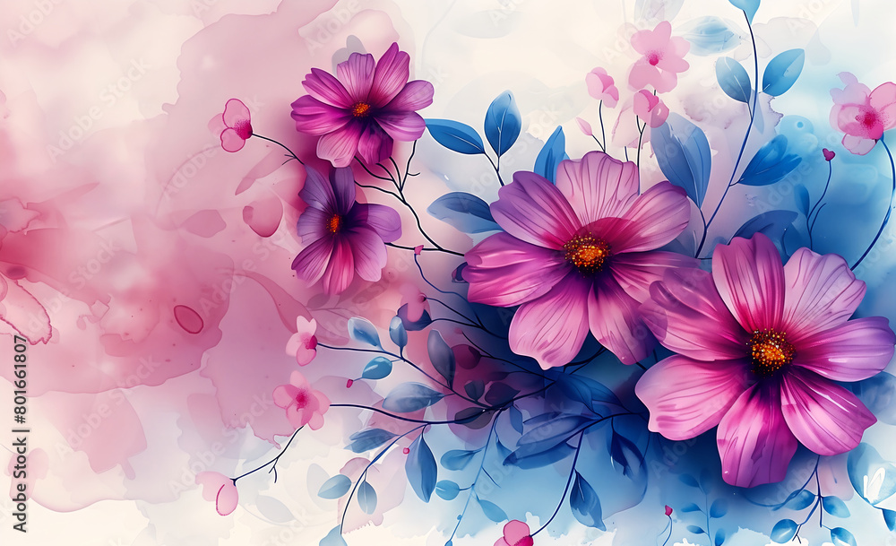flowers foreground pink blue background well designed bar profile avatar description