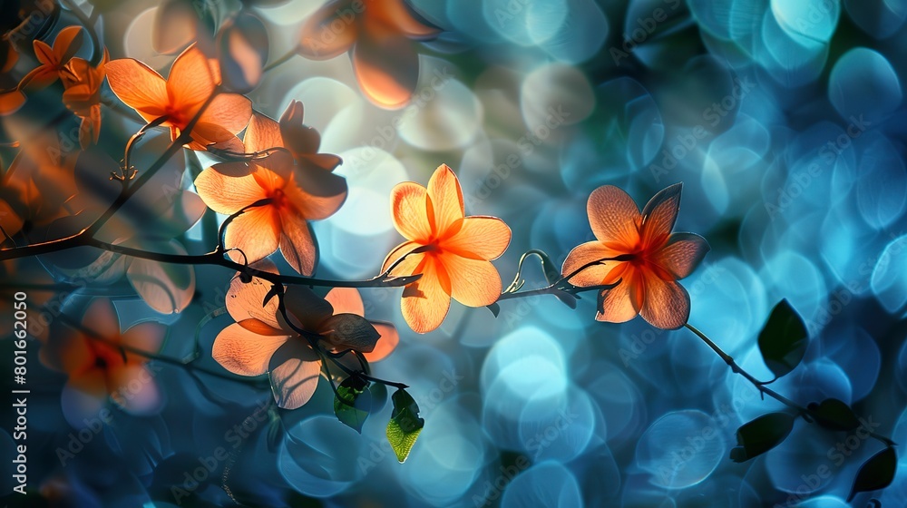 Detailed shadows of flowers in a close-up abstract setting, showcasing the interplay between nature's art and light. 