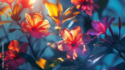 Detailed shadows of flowers in a close-up abstract setting  showcasing the interplay between nature s art and light.