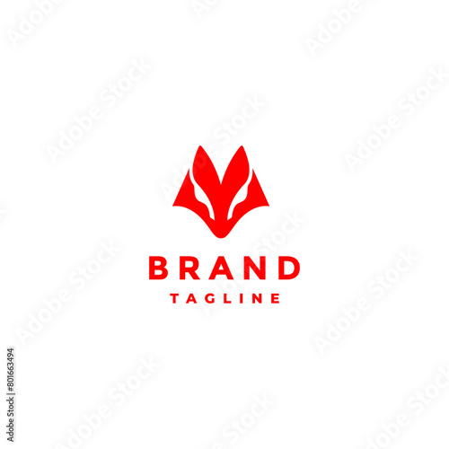 Free Download Cool Fox Face Icon Logo Design. Simple Red Fox Face Logo Design. - GFXLoad