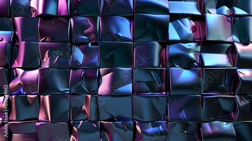 Modern 3D backdrop with moving holographic neon geometrical wavy pattern—a blend of technology and art. Perfect for backgrounds, banners, wallpapers, posters, and covers.