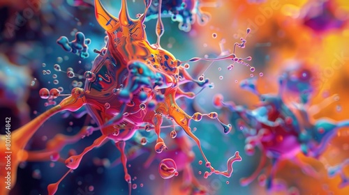 A vibrant display of colorful abstract shapes and patterns, evoking the complexity and diversity of the human experience with multiple sclerosis on World Multiple Sclerosis Day. photo