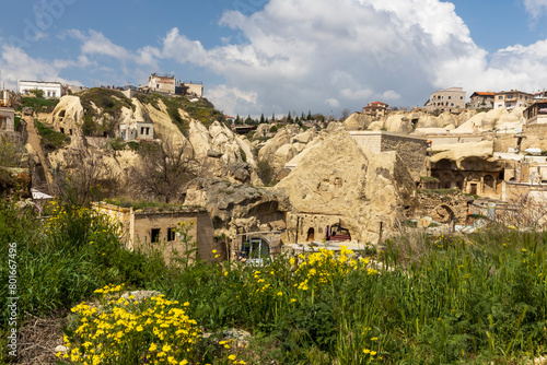 Blossoming Beauty: Springtime in the Enchanting Village of Ibrahimpasa, Cappadocia, Turkey (ID: 801667496)
