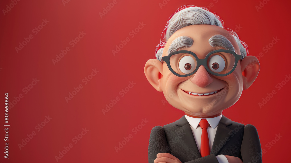 3d cartoon Smiling mature business man executive in copy space
3d cartoon Smiling mature business man executive in copy space