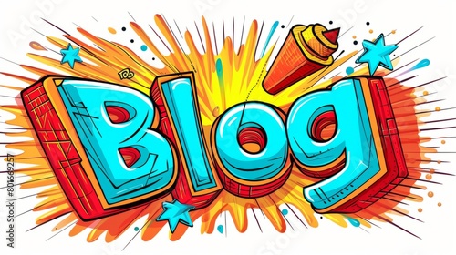 The word Blog created in Pop Art.