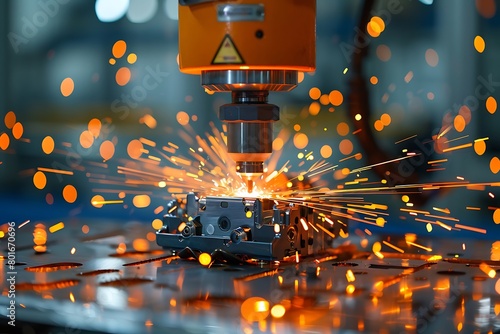 Close-up of automated welding in electric vehicle battery assembly