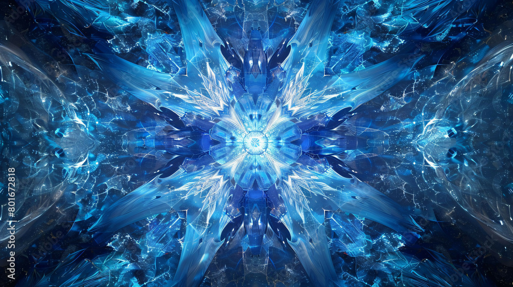 Obraz premium Abstract Radiance: A Transcendental Journey into a Clean and Grid Patterned Mind