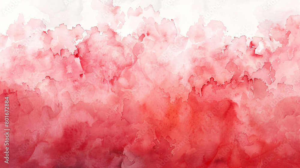 Playful Watercolor Border: Cherry Red and Blush Pink Abstract with Copy Space