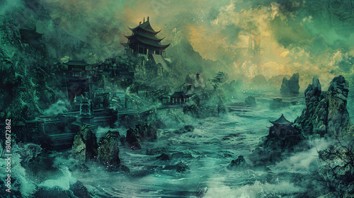 Gilded and Emerald Seas: A Chinese Ink Perspective of the Future World