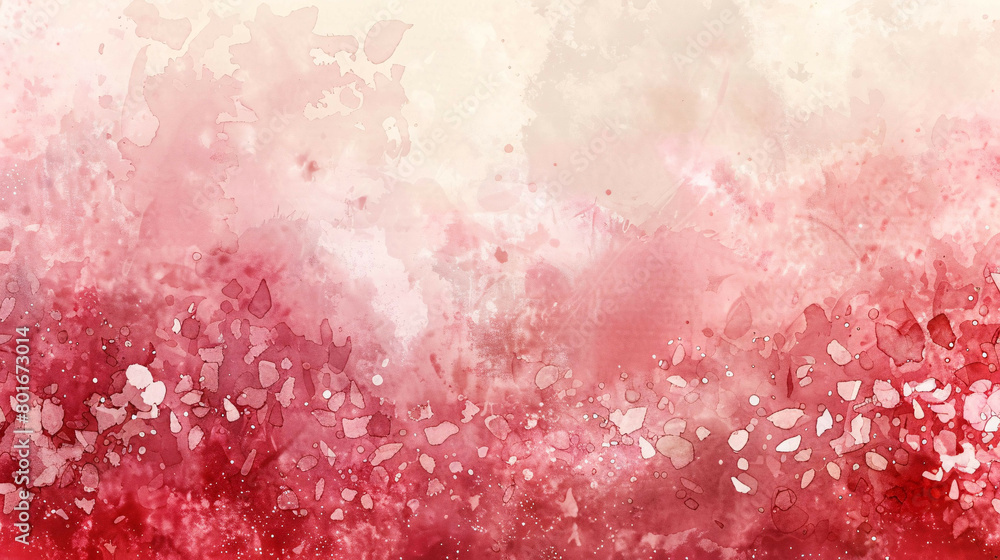 Fototapeta premium Cherry Blush: Playful Watercolor Border with a Soft and Vibrant Composition