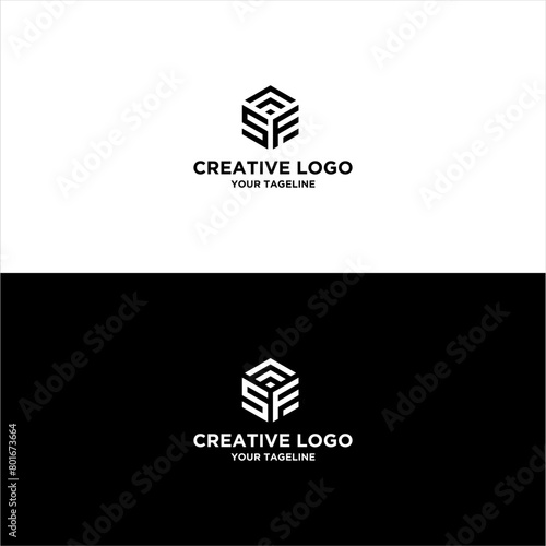 creative letter SF logo design vector