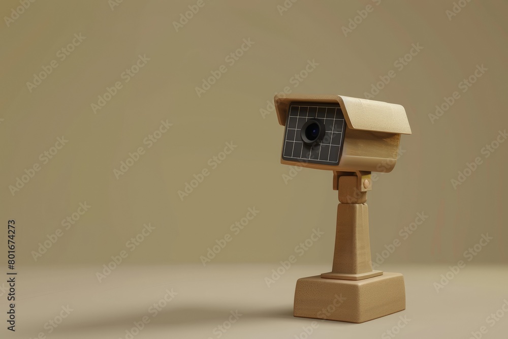 3D render of CCTV camera isolated on dark khaki backdrop, illustration, copy space 3D render of CCTV camera isolated on dark khaki backdrop, illustration, copy space