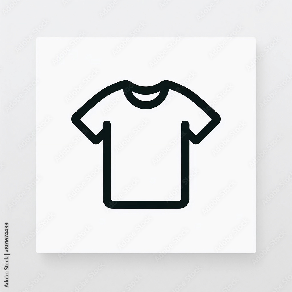Simple classic black line tshirt icon logo