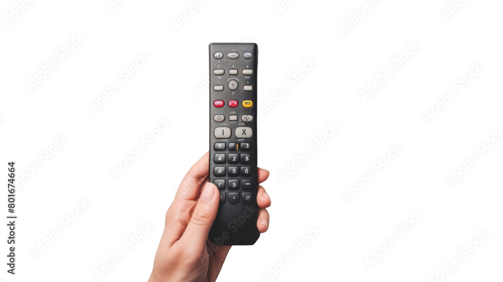 Hand with tv remote control Hand with tv remote control