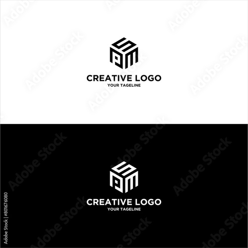 creative letter PSM logo design vector photo
