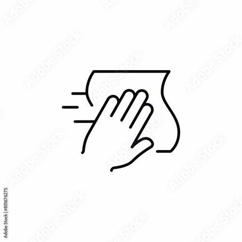 hand wipe towel clean icon
