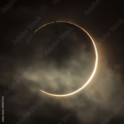 A solar eclipse. Center of the frame. Square image. 