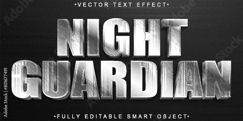 Silver Night Guardian Vector Fully Editable Smart Object Text Effect