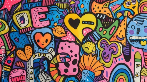 Love and Doodle Themed Wallpaper Collection