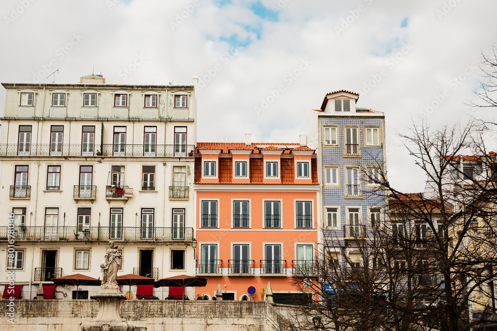 houses in the old town of Lisbon