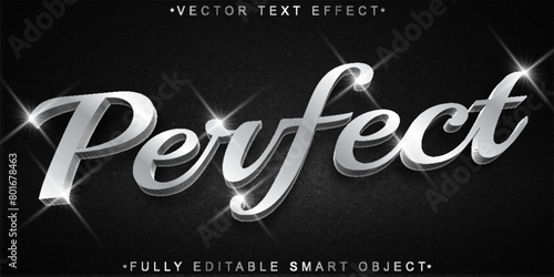 Shiny Silver Luxury Perfect Vector Fully Editable Smart Object Text Effect