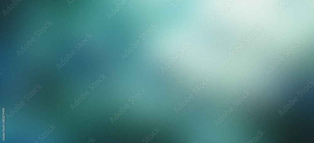 Dovy Green Blue and White, Modern Dark Minimalist Noise Grainy Texture, Grungy Rough Gradient Colors Abstract Retro Background, Empty Space Template