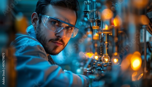 Portrait of dedicated engineers experimenting with green energy, a glimpse into the future