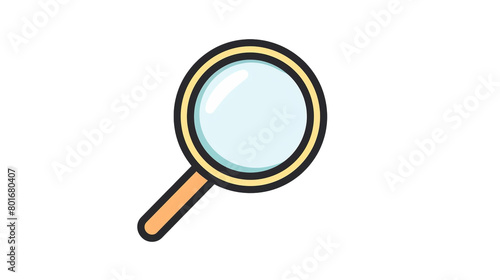 Classic Magnifying Glass Icon in Simplistic Outline, Contrasted Against a Clean White Backdrop - Exploration Symbol, Discovery Concept, Minimalist Design, Search Engine Optimization (SEO)