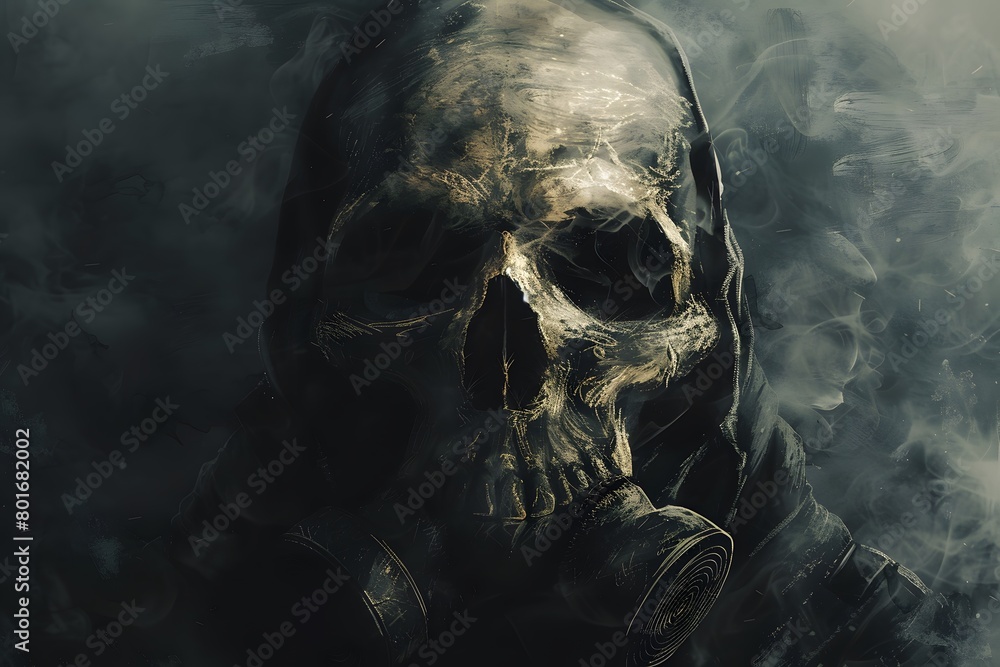 Abstract drawing of a skull in low contrast style. Abstract drawing of a skull in low contrast style.