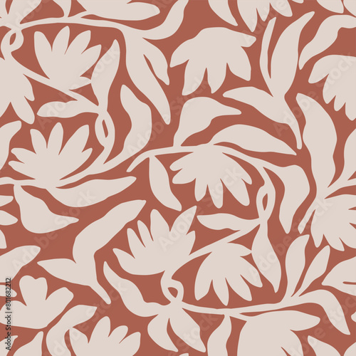 Vector flower botanical illustration seamless repeat pattern digital artwork