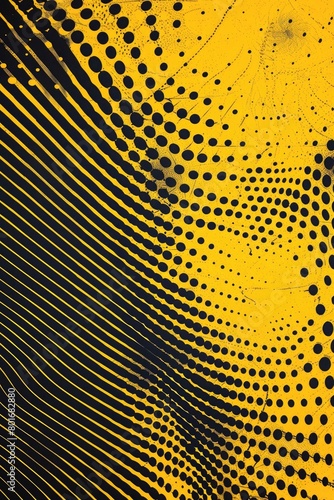 Yellow and Black Abstract Diagonal Geometric Lines with Stylish Dot Pattern Background Abstract