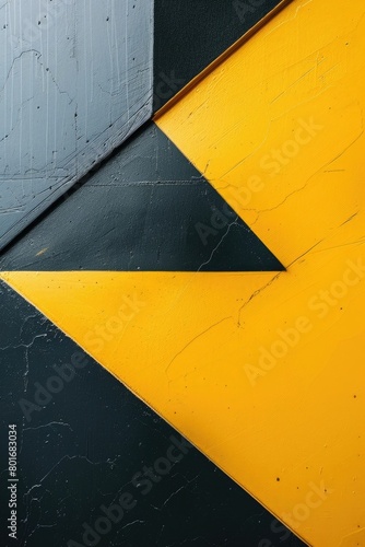 Yellow, Black, and Grey Corporate Template on Contrasting White Background Abstract
