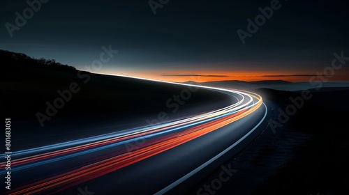 Business data analytic with intelligent software isolated in dark background, with glowing colorful line of transportation, concept of technology business and network