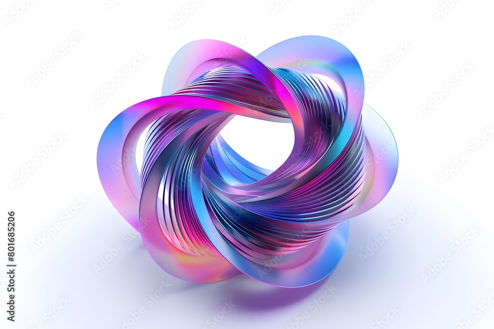Holographic 3D abstract isolated in white background. Holographic 3D abstract isolated in white background.