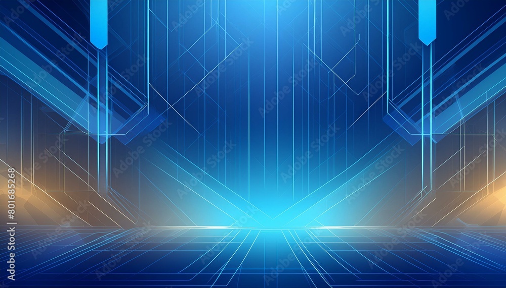 Naklejka premium Futuristic blue modern tech background