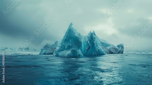 A large ice block is floating in the ocean © Irfanan