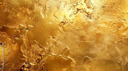 Aurum Splendor: A Resplendent Gold Wall Adorned with Intricate Texture and Abundant Gold. © Irfanan