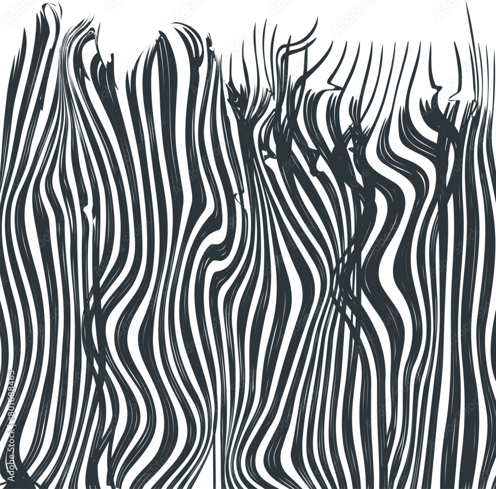 Distorted striped texture with heavy masses similar to plants or algae. Imitation of animal skin or grass. 