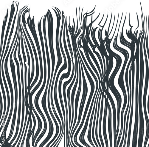 Distorted striped texture with heavy masses similar to plants or algae. Imitation of animal skin or grass. 