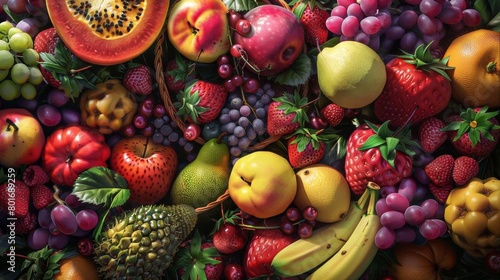 All sorts of fresh and juicy fruits.