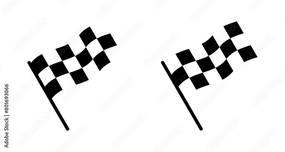 Fototapeta premium Race flag icon vector isolated on white background. Competition sport flag line vector icon. Racing flag. Start finish flag. Checkered. Start