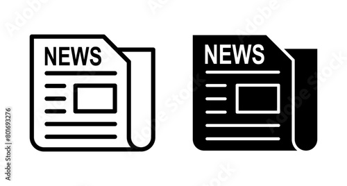 Newspaper icon vector isolated on white background. news paper icon vector