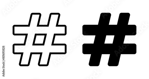 Hashtag icon vector isolated on white background. hashtag vector icon
