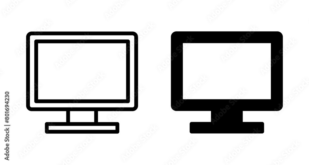 Computer icon vector isolated on white background. PC Icon vector. Computer monitor icon. Flat PC symbol Computer icon vector isolated on white background. PC Icon vector. Computer monitor icon. Flat PC symbol