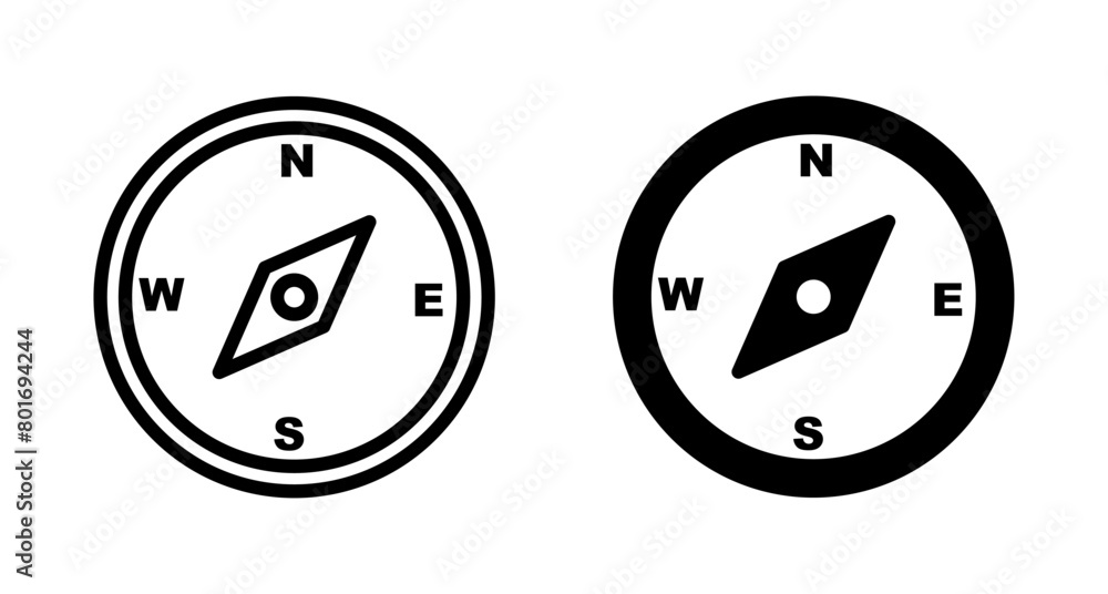 Compass icon vector isolated on white background. Compass vector icon Compass icon vector isolated on white background. Compass vector icon