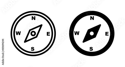 Compass icon vector isolated on white background. Compass vector icon